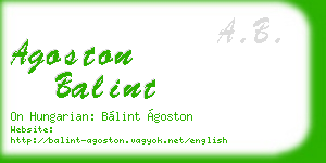 agoston balint business card