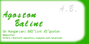 agoston balint business card